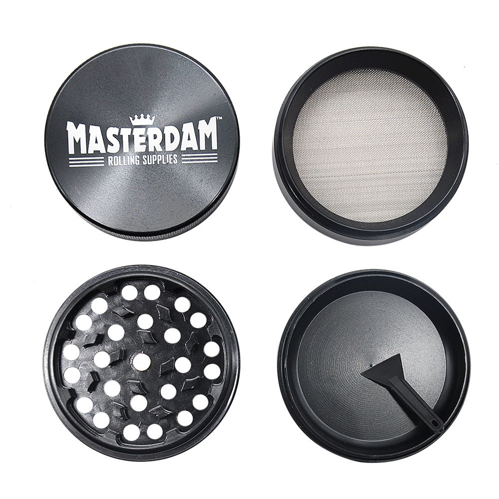 

Spice Herb Grinder Tobacco Crusher Smoking Accessories Shredder 56mm 4 Layers ALUMINUM Alloy with Pollen Scraper Magnetic Lid and Sharp Teeth