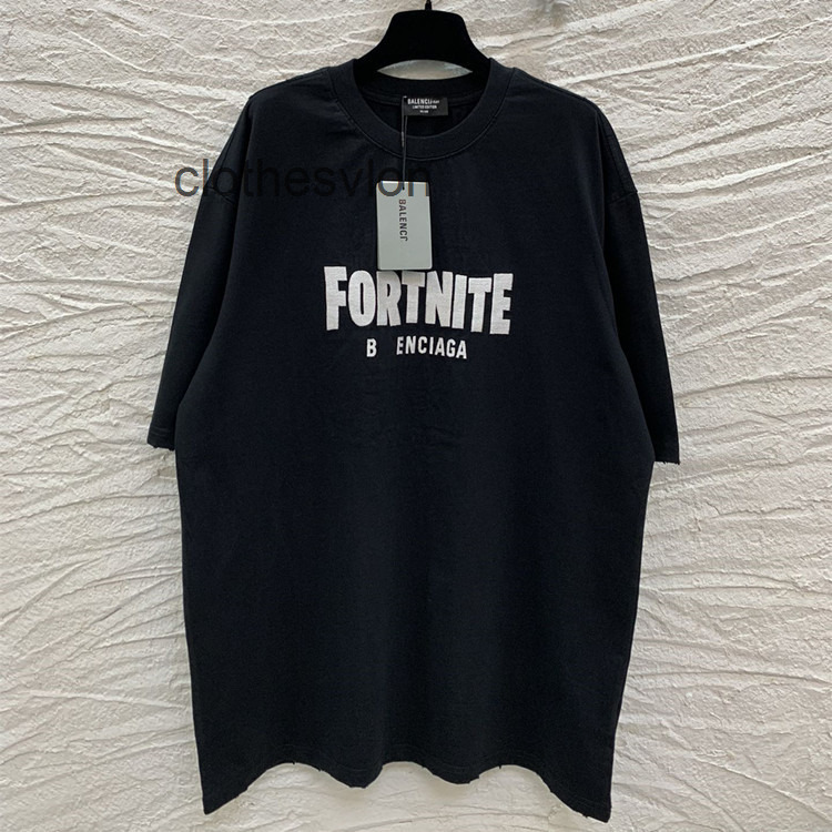 

2022 Designer T-shirts Hoodies Balencaigas b Paris Classic Fortress Night Branded T-shirt, Men's Women's, Black