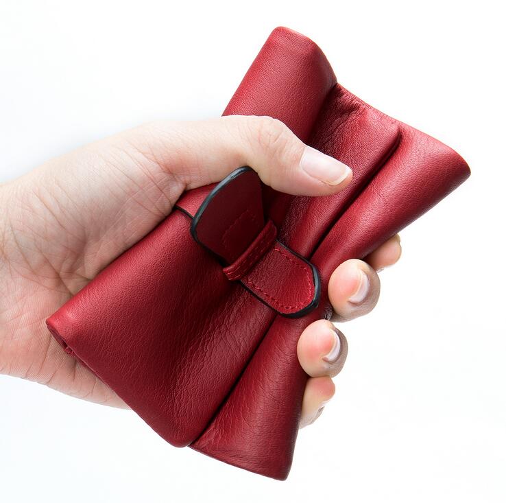 

Women's genuine leather wallets short wallet retro cowhide women coin purse wholesale 3578, Black