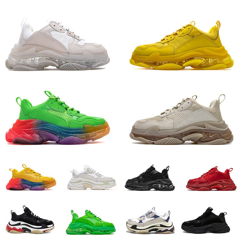 

Fashion Luxurys Designers Shoes Triple S Clear Sole Paris 17FW Track Casual Platform Dad Women Mens Shoe Outdoor Tennis Trainers Sneakers Size 36-45, A9 pink 36-40
