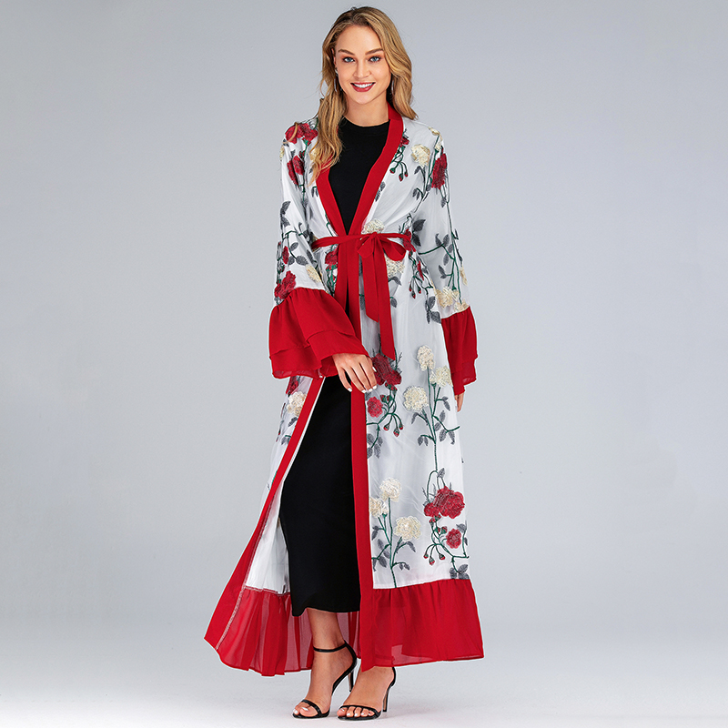 

Robe Femme Dubai Abaya Kimono Cardigan Muslim Hijab Dress Kaftan Moroccan Abayas For Women Caftan Qatar Turkish Islam Clothing