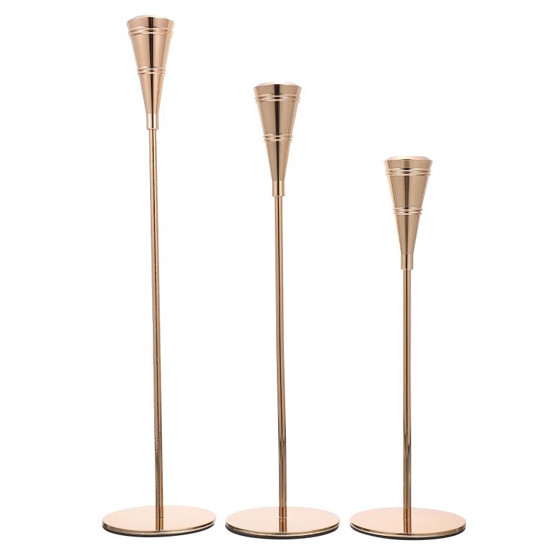 

Candle Holders 3Pcs Romantic Wedding Candleholder Decorative Vintage Candlestick Adornment