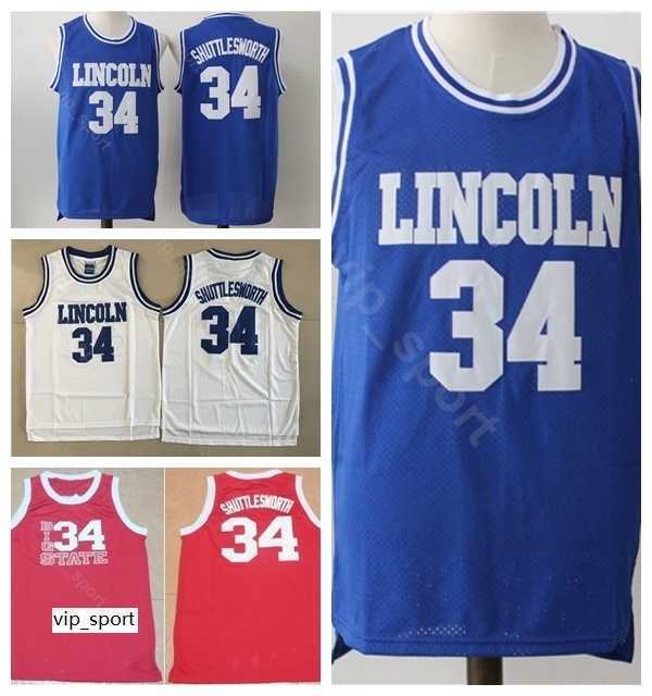 

Lincoln Moive 34 Jesus Shuttlesworth Jersey Men Basketball Uconn Connecticut Huskies Jersey Movie Big State He Got Game Blue Red White