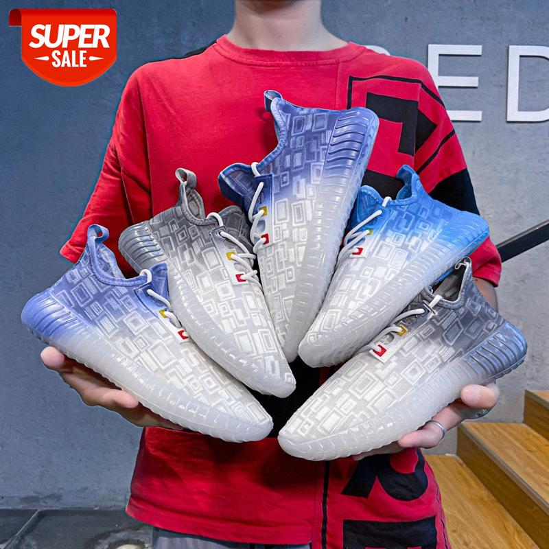 

summer men's shoes breathable fly woven mesh sports running fashion trend casual trendy #hk1o
