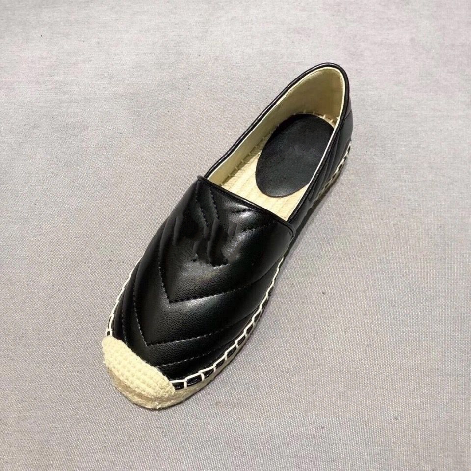 

Luxury Designer Platform Women Double Hardware Genuine Leather Slip-on Espadrille Sandal Soft Bottom Casual Shoes mjk0029