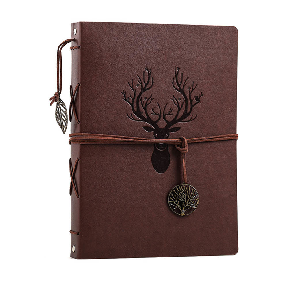 

Vintage Leather Scrapbook Photo Album Picture Album DIY Scrapbooking Self Adhesive Memory Guest Book Wedding Family Gift 210330