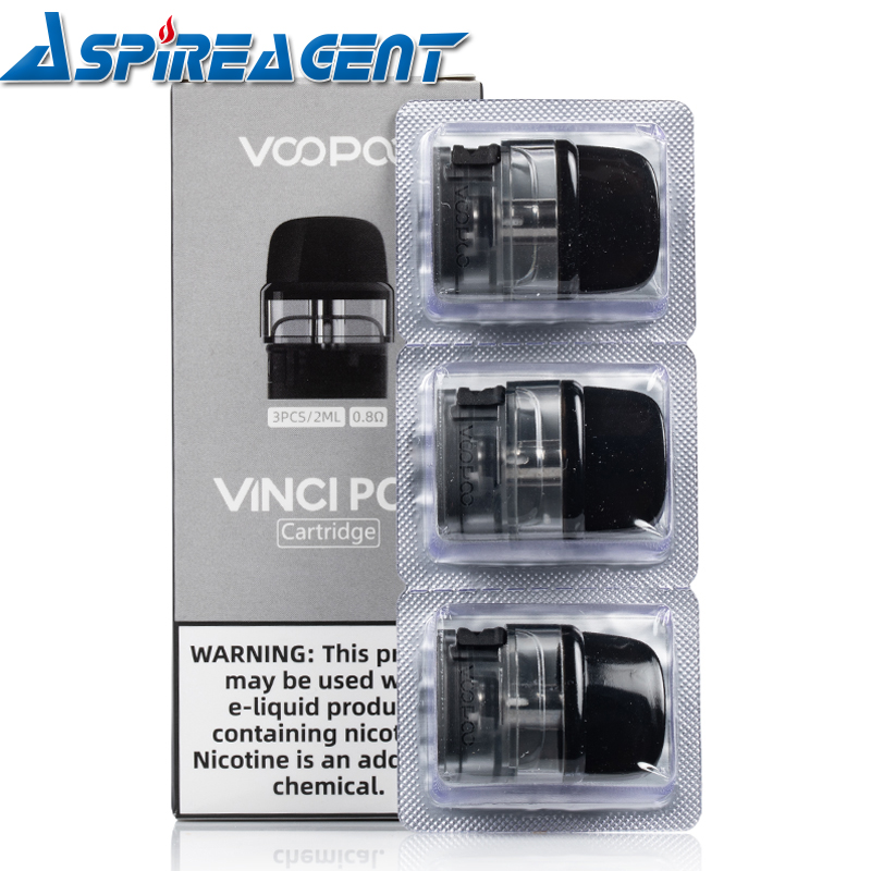

VOOPOO VINCI Replacement Pods Cartridges 2ml with 0.8ohm/1.2ohm Coil Integrated Magnetic Connection for VINCI-Pod-System Kit 3pcs/pack