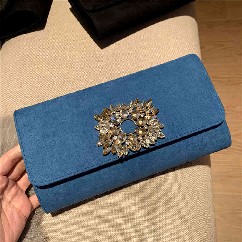 

Evening Bags summer mobile phone soft leather velvet flip handle chain diamond inlaid simple hand women's dress recommendation, 1# shoe box