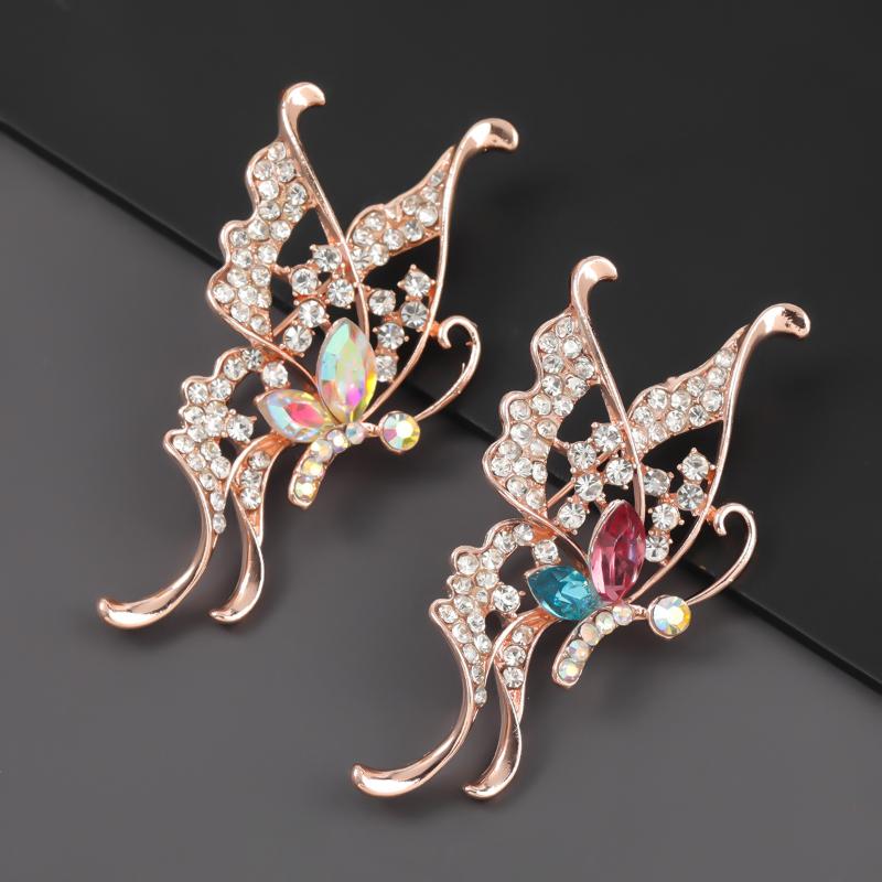 

Pins, Brooches 2021 Fashion Metal Rhinestone Butterfly Brooch Female Campus Creative Pin Jewelry Accessories