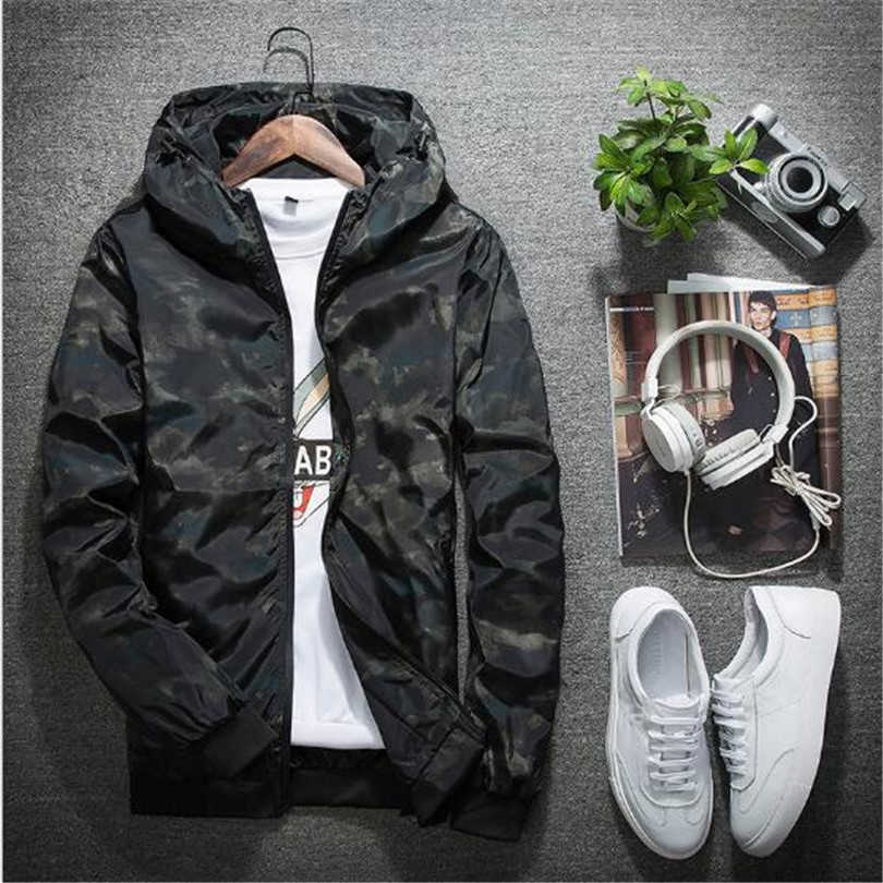 

Spring Autumn Mens Casual Camouflage Hoodie Jacket Men Waterproof Clothes Men's Windbreaker Coat Male Outwear 4XL X0621, Blue