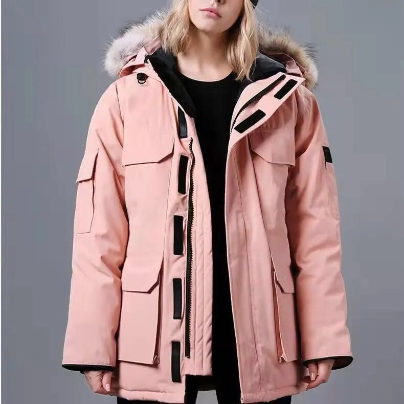 

Winter jacket Big goose Fashion Simple Trend Canadian Down Fur, Wolf Hair, Khaki
