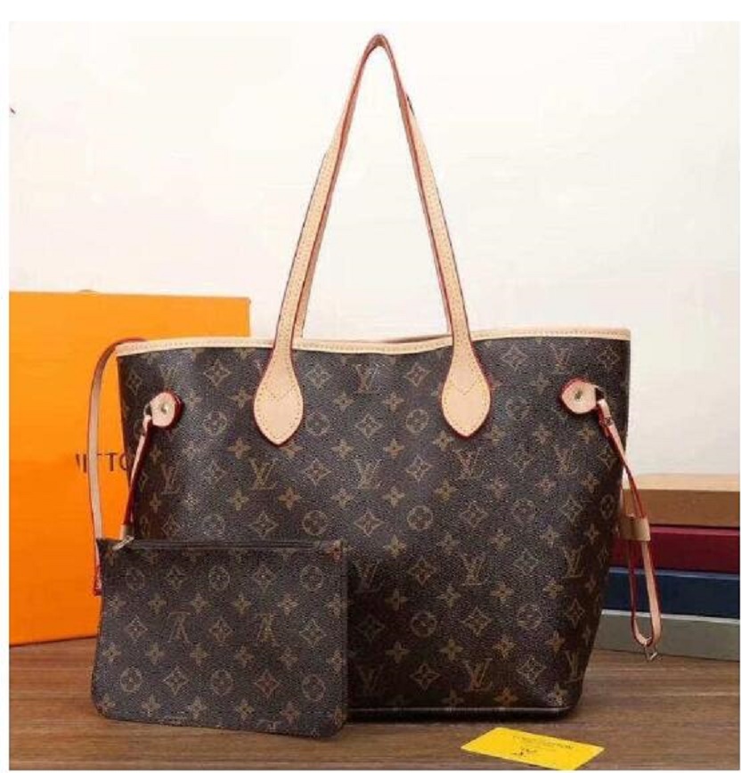 

2pcs LV LOUIS bag VITTON bags women Shopping Bags handbags flower composite tote leathe rclutch shoulder bag evening bages, Red;black