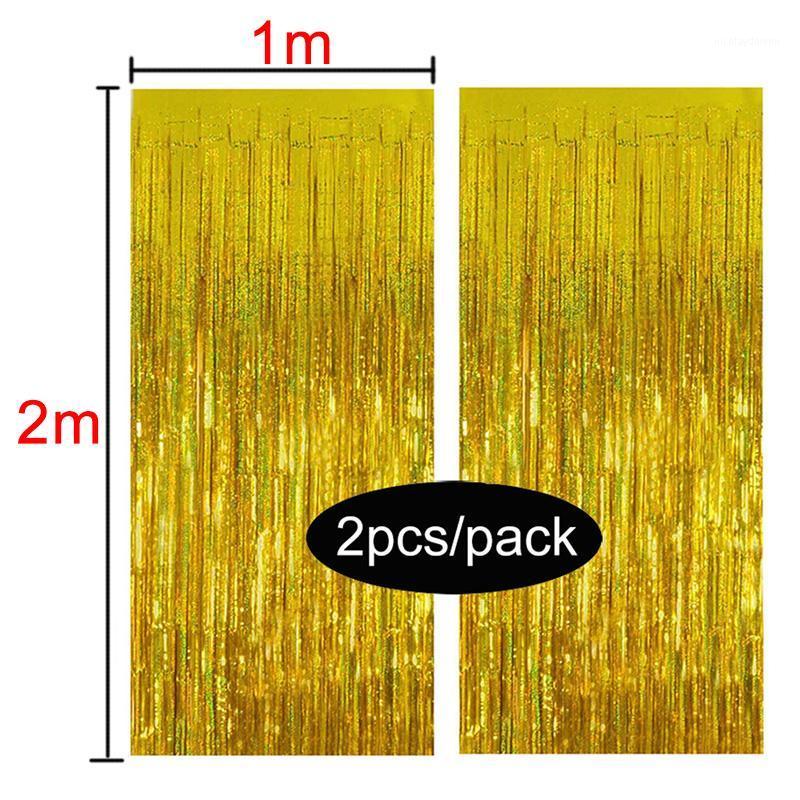 

Party Decoration 2Pcs/Pack Birthday Decorations Backdrop Curtain 2m Length Tinsel Fringe Wedding Rain For Pozone