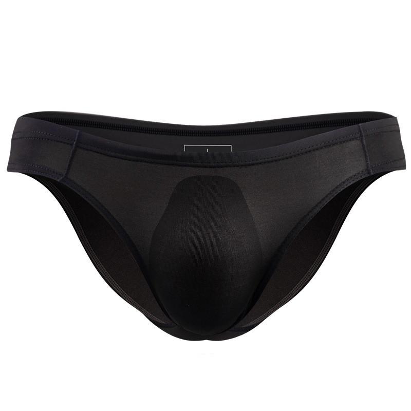 

Underpants Sexy Briefs Men Underwear Ice Silk Panties Shorts Solid Breathable U Convex Pouch Male Clothes Cueca Calzoncillo, White