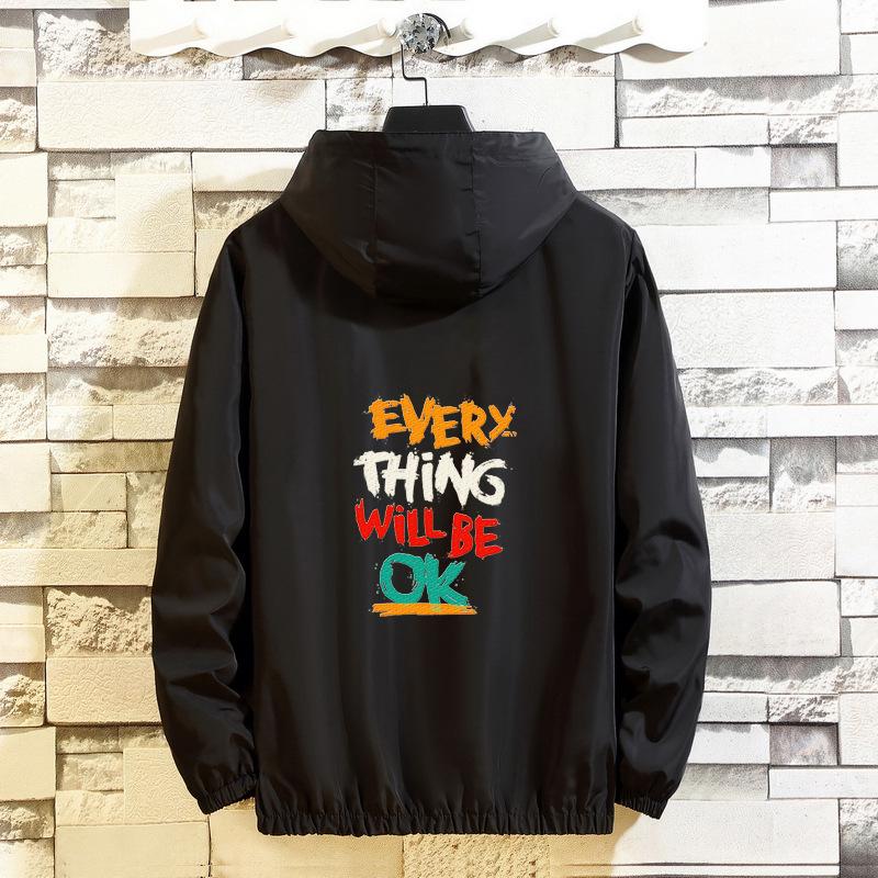 

Men' Jackets 2021 Fashion Leisure Product Long Sleeve Hooded Jacket Male Youth Wind Tide Men, Black