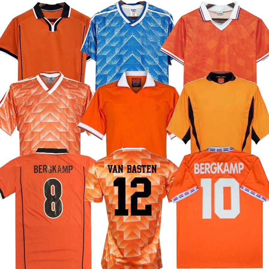 

1988 Netherlands Retro Soccer Jersey Van Basten 1997 1998 1994 Holland football shirts BERGKAMP 97 98 12 Gullit Rijkaard DAVIDS, 2010 away jersey