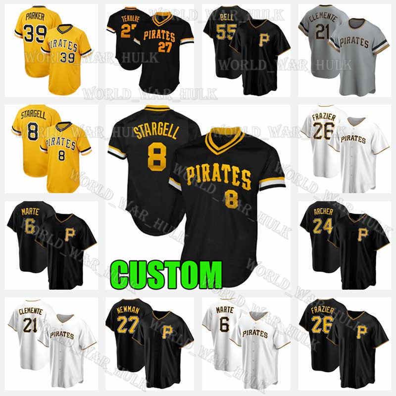 

8 Willie Stargell Jersey 39 Dave Parker Roberto Clemente Pirates Chris Archer Josh Bell 10 Bryan Reynolds 53 Trevor Cahill Custom Pittsburgh, Men custom retro(haidao)