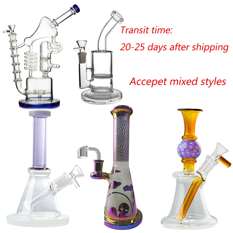 

Heady Glass Bongs Ship By Sea Dab Oil Rigs Water Pipes Unique Hookahs Recycler Bong 14.5mm 18.8mm Female Joint