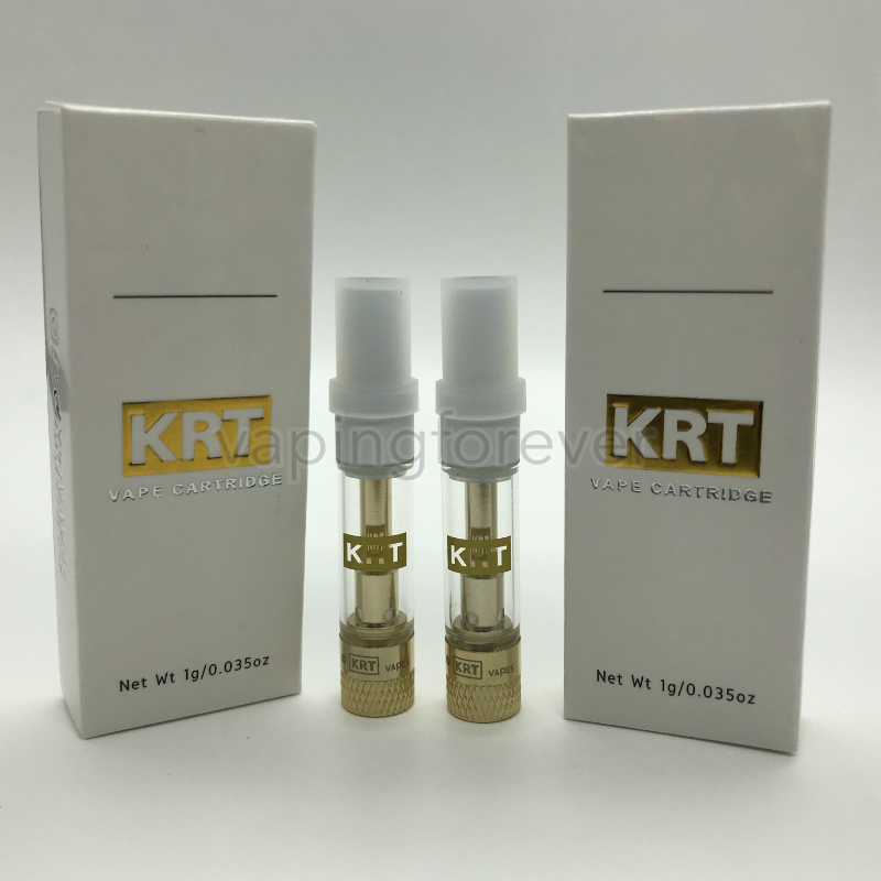 

KRT Vape Cartridge Newest Atomizer Box Packaging 0.8ML 1.0ML Pyrex Glass Tank Ceramic Coil 510 Battery Cart Master Chief Real Hologram