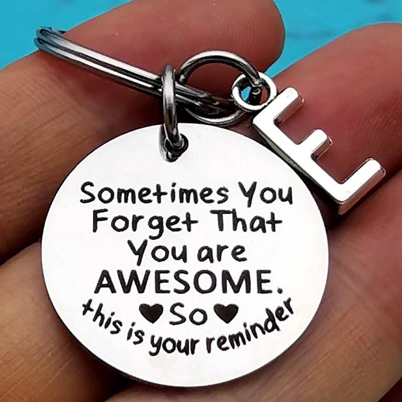 

Keychains Personality Funny Inspirational Birthday Christmas Keychain Gifts Sometimes You Forget Are Awesome