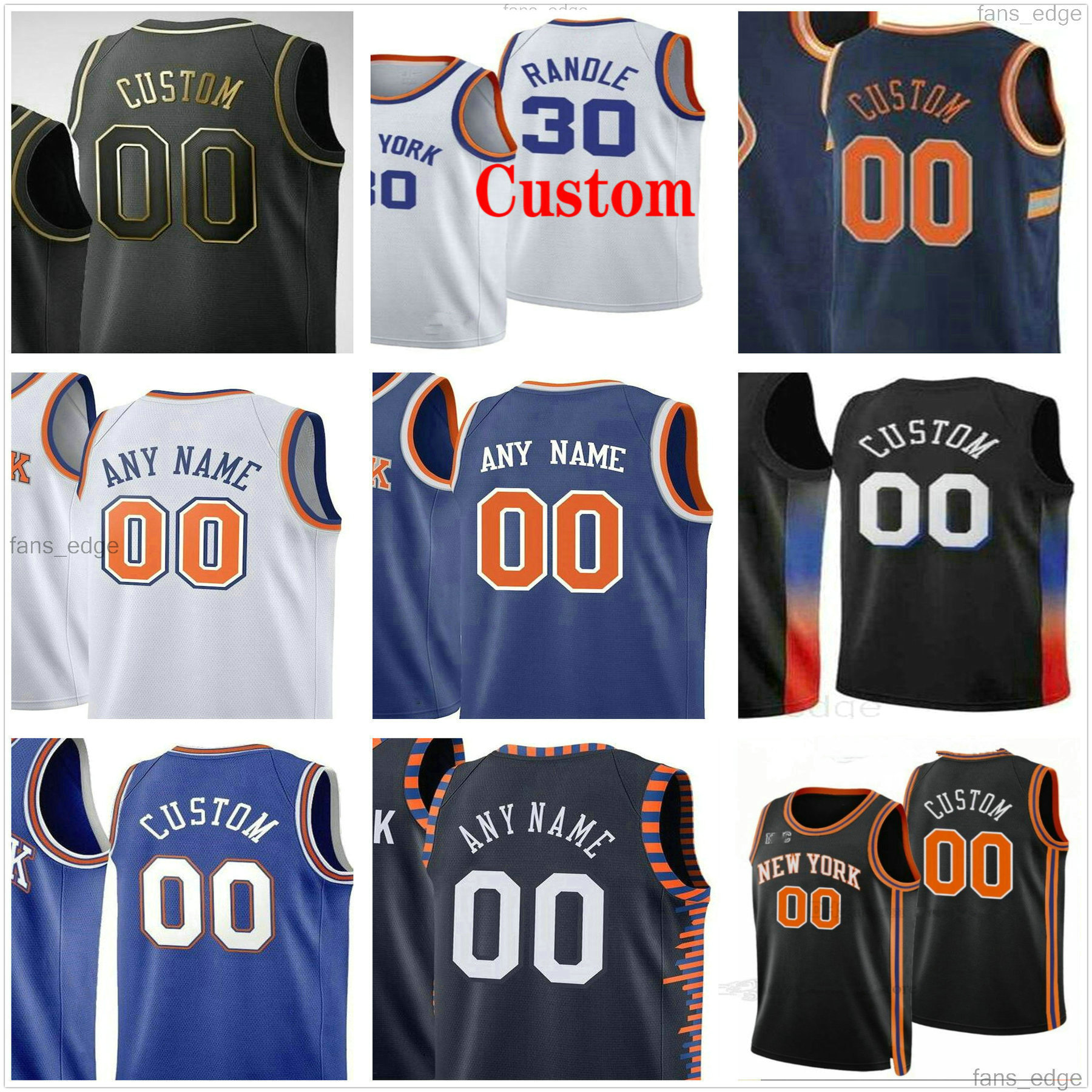 

2021 City 75th 2022 Custom Printed R.J. 9 Barrett Julius 30 Randle Derrick 4 Rose Immanuel Quickley 23 Robinson Men Women Kids Youth Basketball Jerseys, As picture