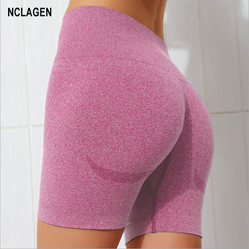 

Seamless Sports Short Women Summer High Waist Fitness Shorts Squat Proof Tummy Control GYM Workout Casual Bermuda Shorts NCLAGEN, Fluorescent green