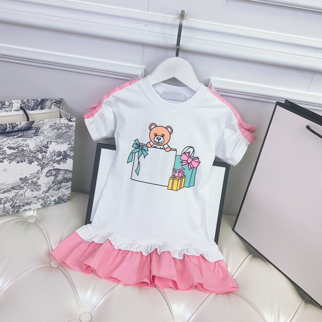 

2021ss bear Baby Girl Dress summer casual skirt high quality MOS Babye Girls Designer Clothes round neck Designers Clothing Kids latin dance dresses, Make-up bid