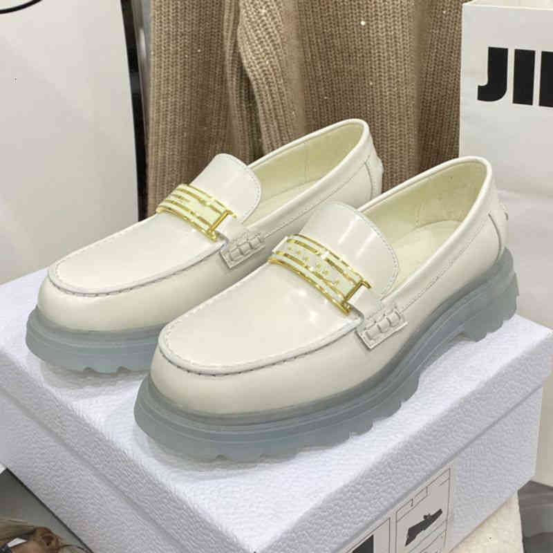 

Dress Shoes Black White Code Loafers luxury Women Leather Shoe Spring and Autumn Designer MWHX, Style4