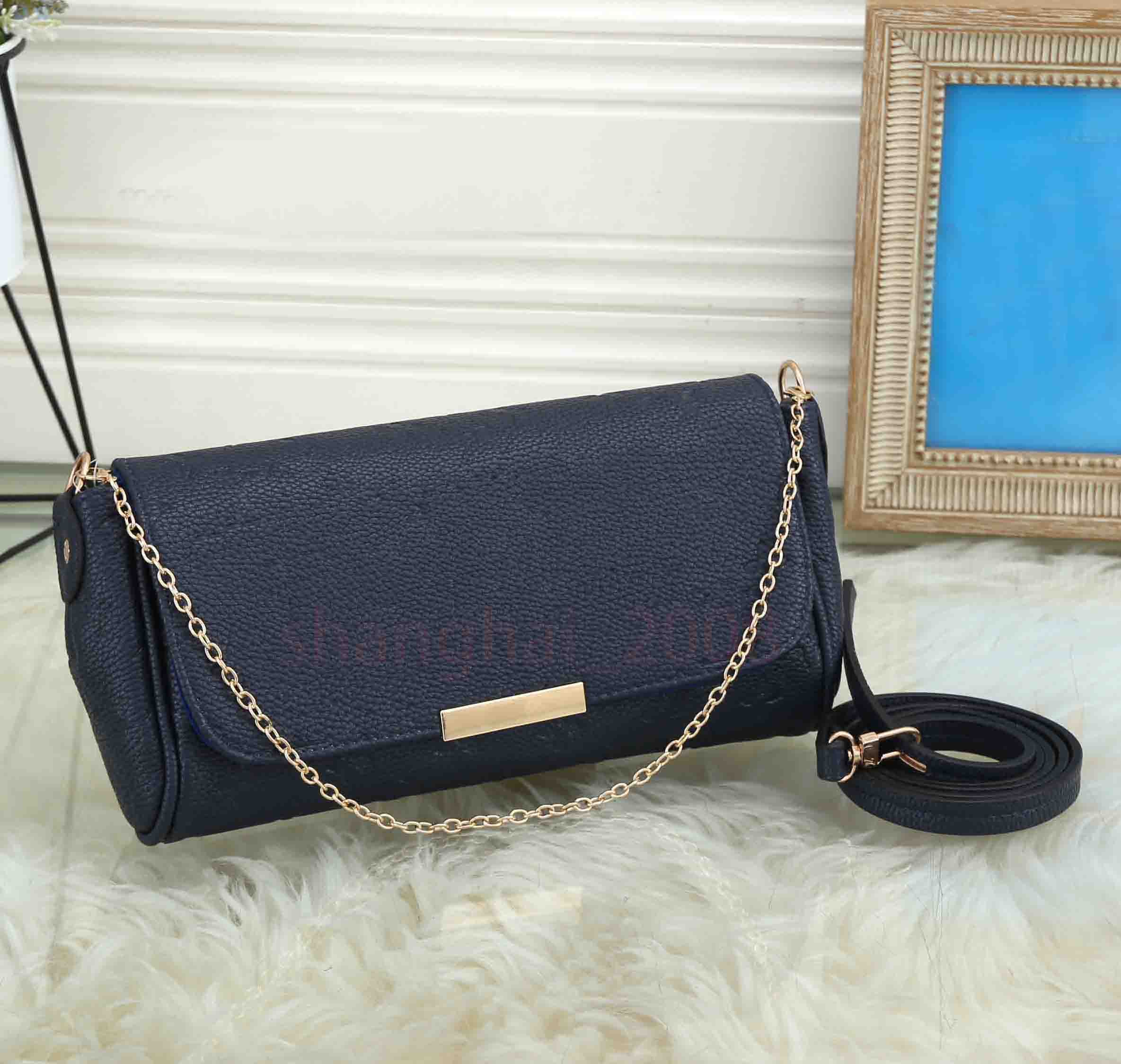 

Classic design luxury handbag handbags fashion crossbody women bag Gold chain clutch leather strap Blue color flowers embossed, Blue embossing