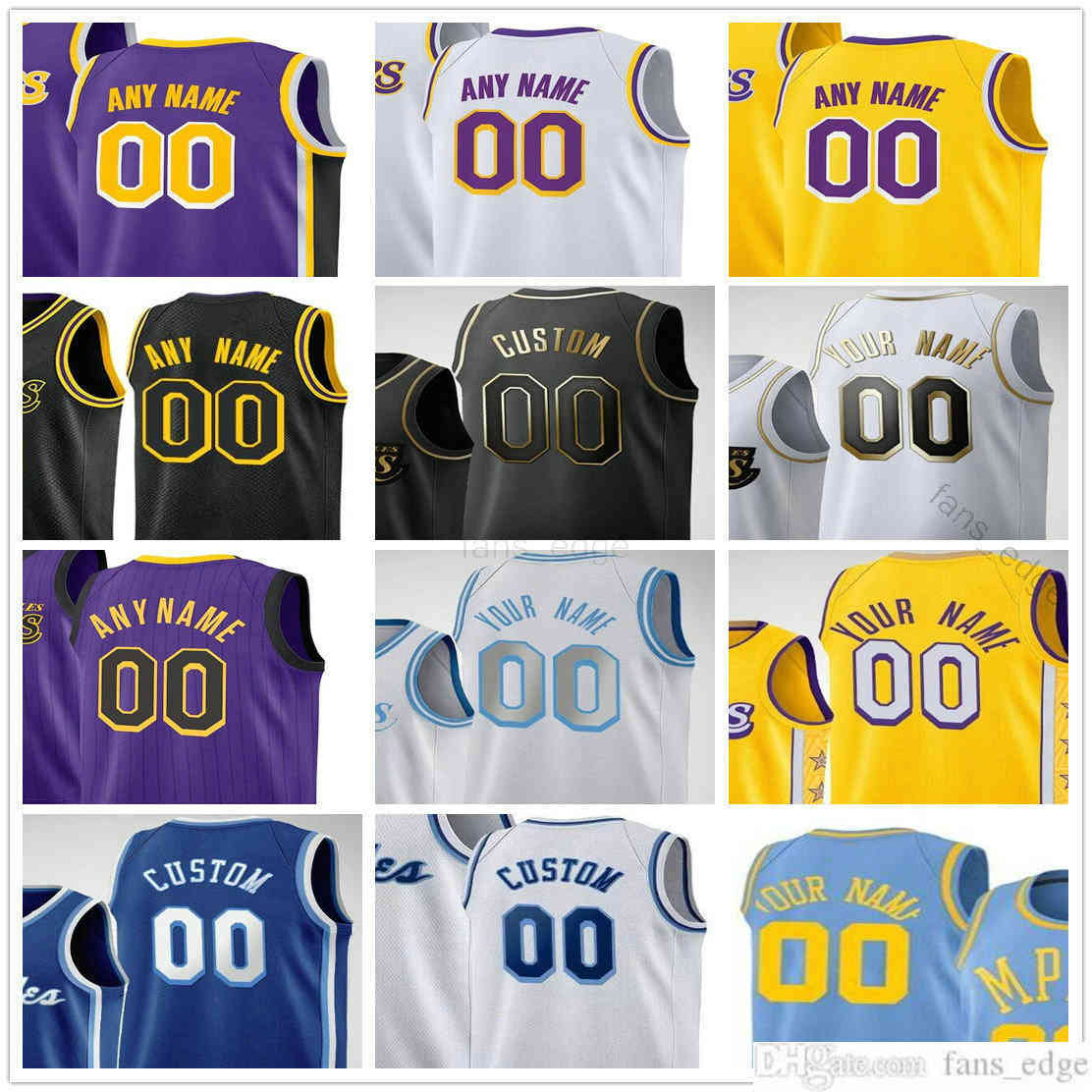 

Custom Printed 23 Anthony James 3 Davis 6 Kyle Kuzma Dennis Schroder Alex Caruso Kentavious Caldwell-Pope Harrell Basketball Jerseys, Purple