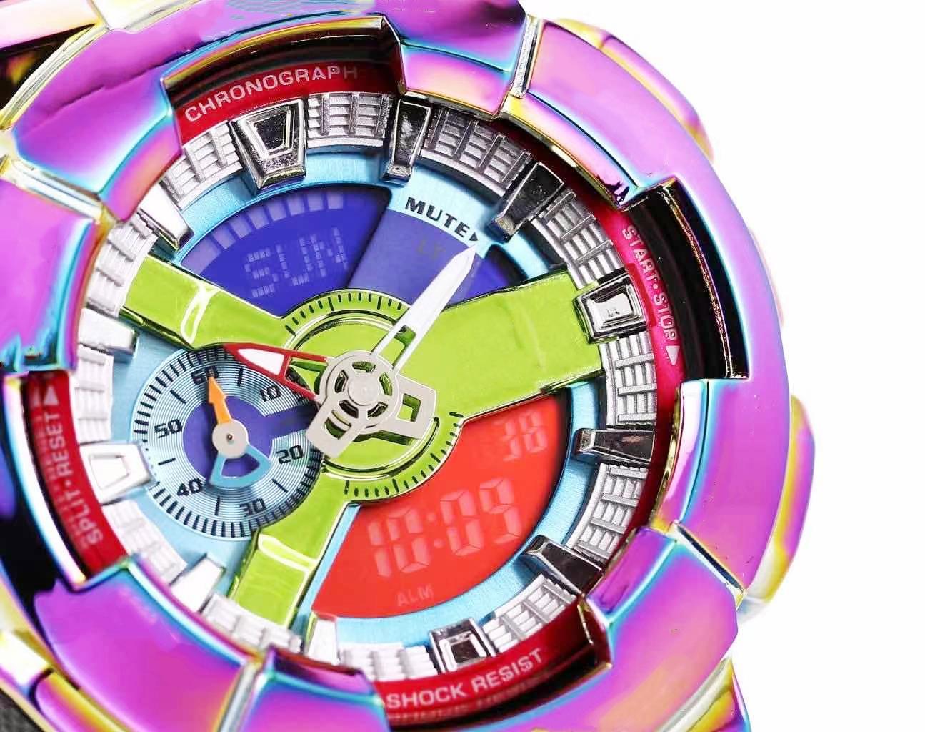 

Men's Digital Sports Quartz M110 Watch DZ7333 Waterproof and Shockproof World Time Alloy Large Dial All functions can be operated, Slivery;brown