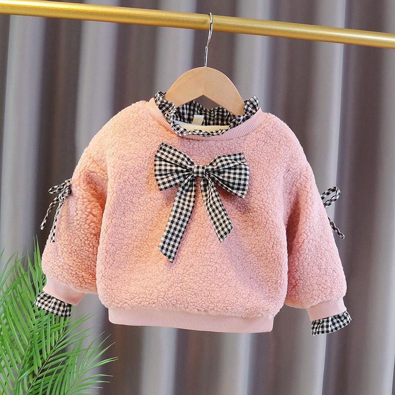 

Jackets Girls' Autumn And Winter Jackets, Children's Velvet Sweater Lamb Pullovers For Infant Girls Cartoon Embroidery Drawings, Blue;gray