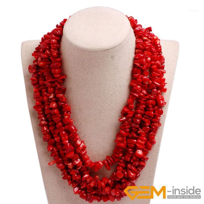

Chains Handmade Assorted Chips Beaded Necklace Jewelry 17-20 Inch Multi-Strands Cluster Statement Long Necklace1