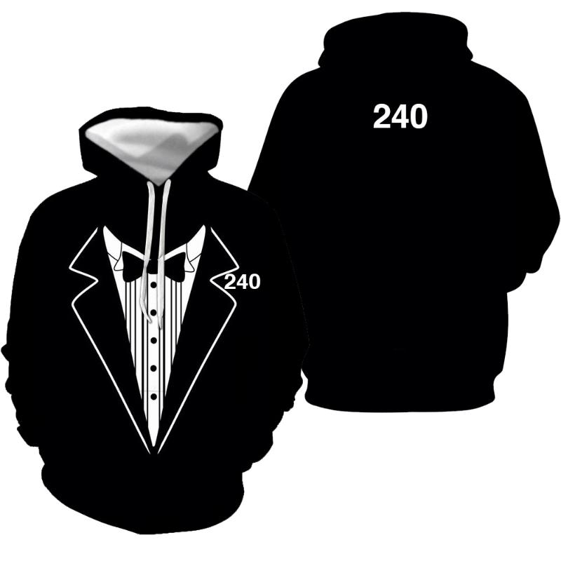 

men's hoodies & sweatshirts 2021 squid game 3d print korean round six fake suits streetwear men women oversized hoodie tracksuits kids, Black