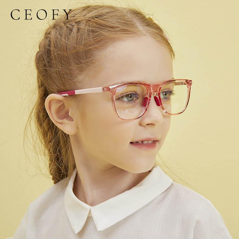 

Fashion Sunglasses Frames CEOFY Child Eyeglasses Frame Glasses-transparent Lens Retro Children Square Glasses Vintage Myopia