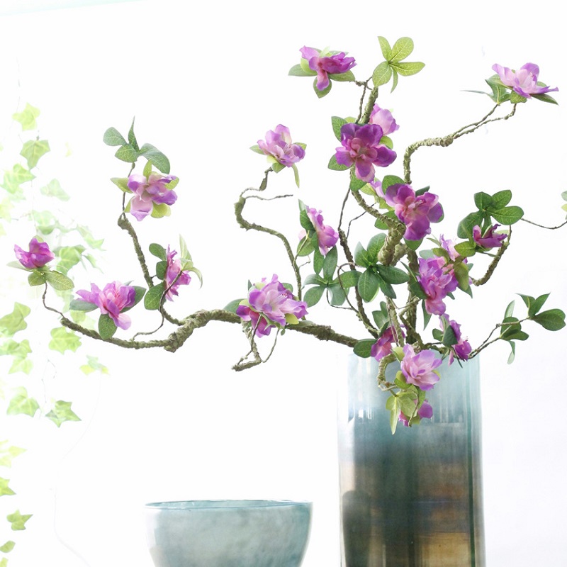 artificial rhododendron Fake flower decoration Foam branch soft shape azalea rhododendra-image-689057979