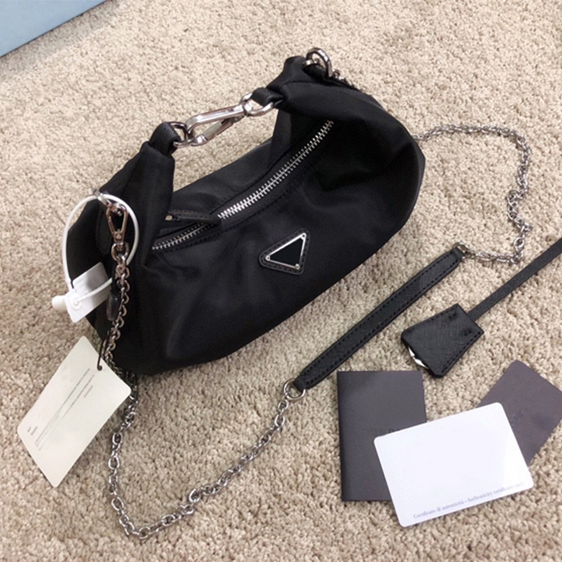 

Luxury designer women one-shoulder portable slanting cross bag mini nylon high quality vintage fashion purse, Box