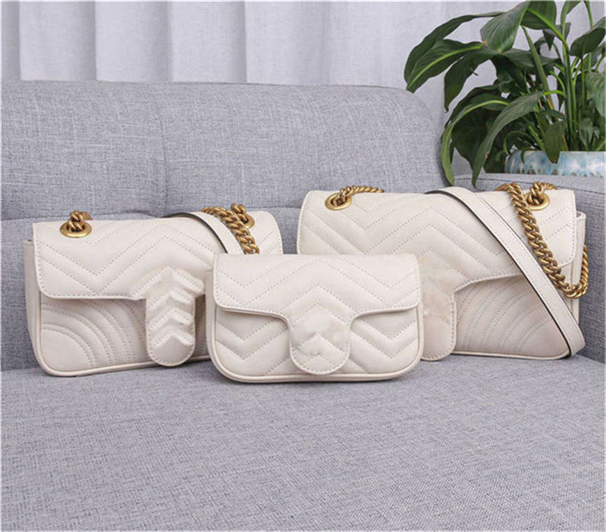 

High Quality Womens Soho Disco Bag Light Marmont genuine leather shoulder bags Handbags Silver Chain Crossbody Messenger Purse Totes Wallet, Box