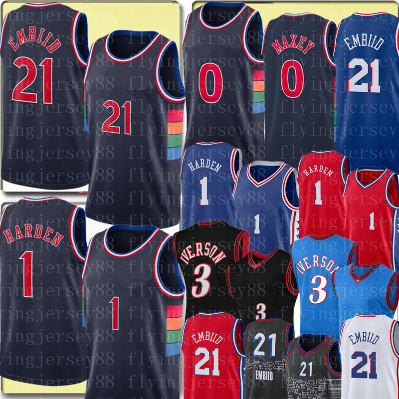 

Joel 21 Embiid Jersey Jame 1 s Harden Tyrese 0 Maxey Basketball Jerseys Allen 3 Iverson Mens man City Shirt S M  XL XXL, 2022