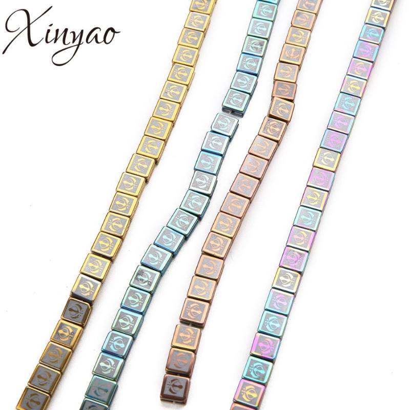 52pcs Hematite Stone Flower Pattern Loose Spacers Beads For DIY Bracelets Necklace Pendant Jewelry Chokers-image-697481828