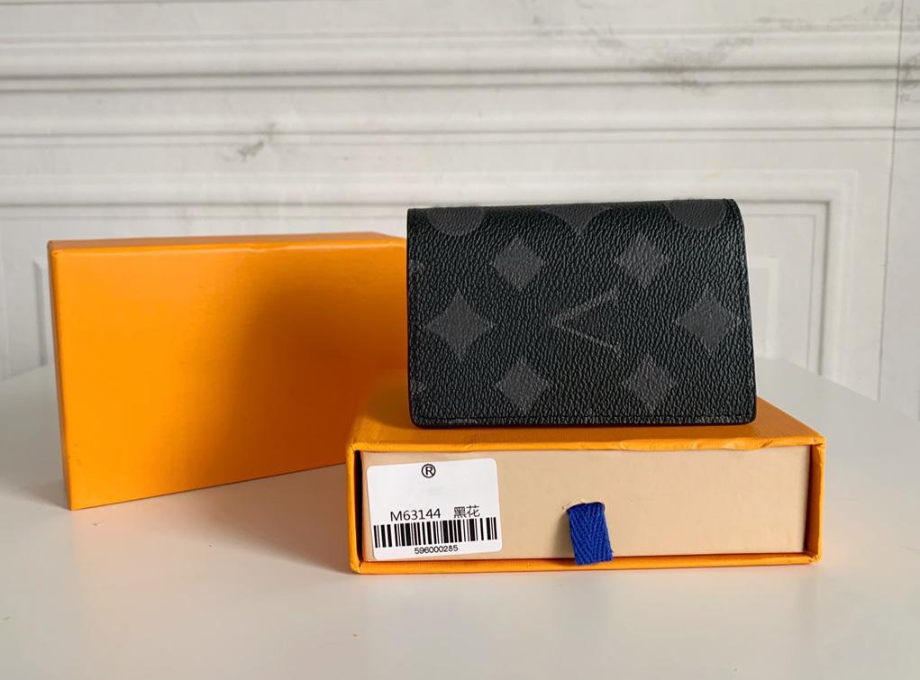 

2021 Fashion flowers designer wallets luxurys Mens Womens leather bags High Quality Classic Letters Key coin Purse Original Box Plaid card holder M63144, Same as pics
