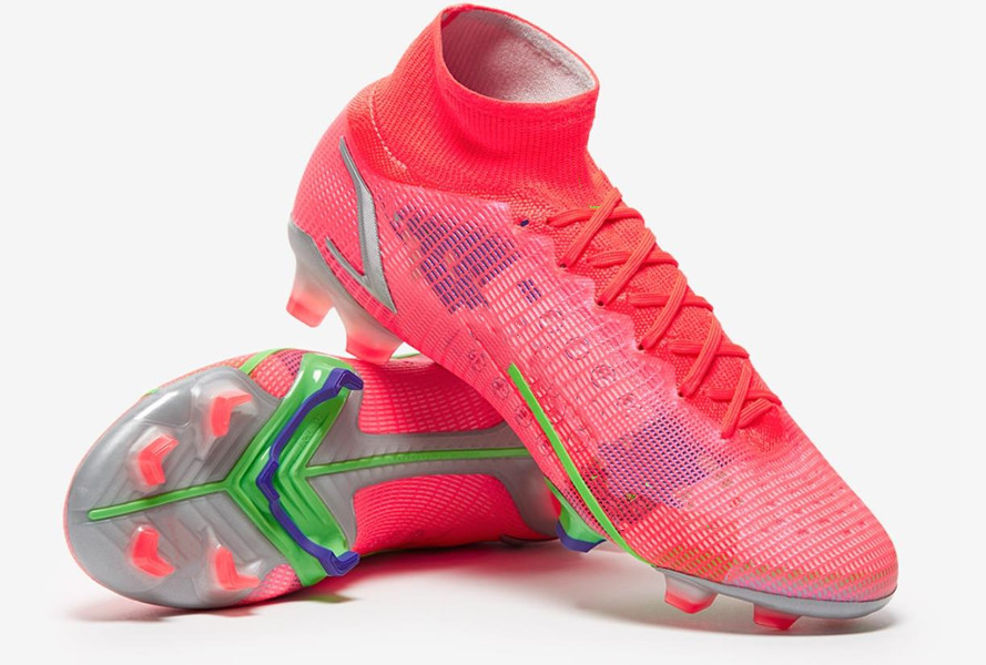 

2021 Mercurial Superfly VIII Elite FG Bright Crimson/Metallic Silver Mens Football Shoes CR7 360 Elite CR7 SAFARI Rosa Panther Ronaldo Soccer Cleats, Low ankle 003