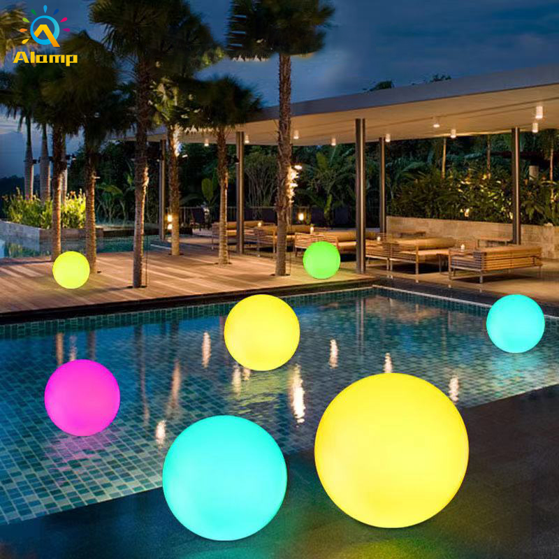 

Solar Pool Lamp Colorful Swimming Pond Light 12-30cm IP68 Waterproof Ball Lawn Landscape Lights for Home Garden Street Sea Decor Lighting