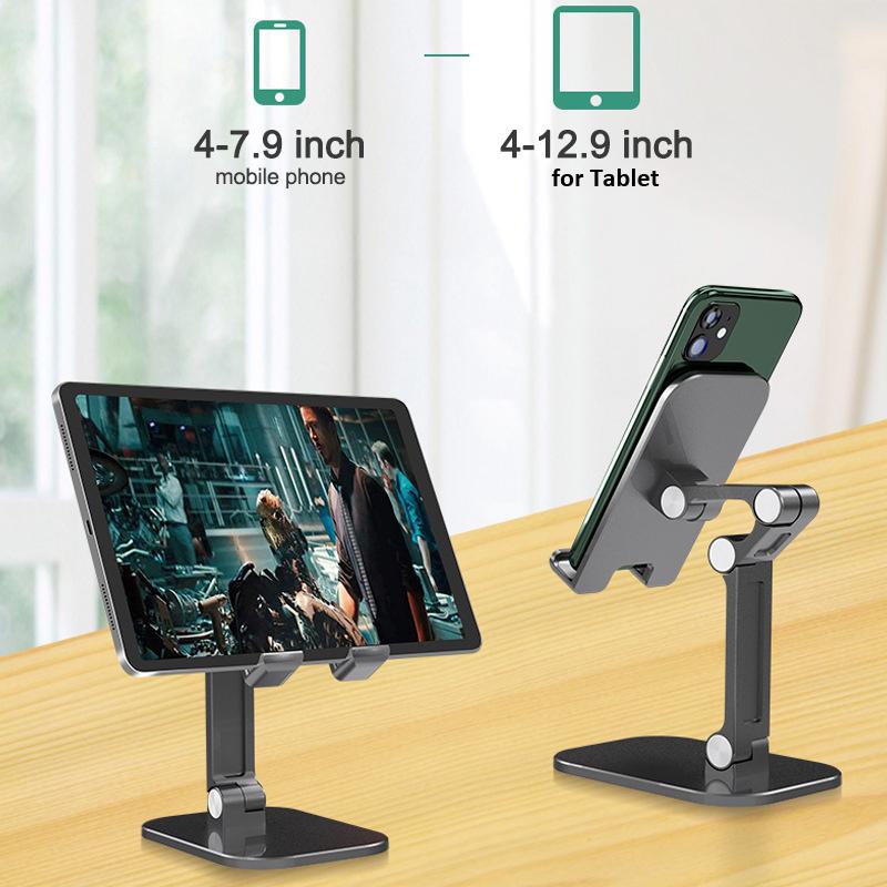 

Cell Phone Mounts & Holders Universal Desk Mobile Holder Stand For IPad Adjustable Foldable Metal Desktop Tablet Table