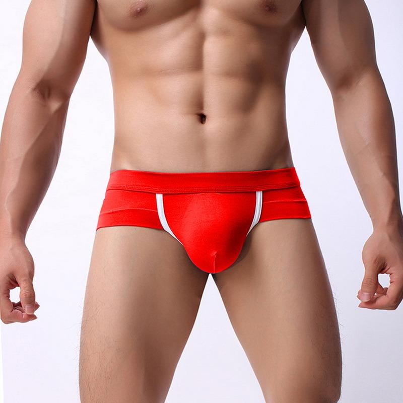 Underpants WENYUJH Brand Underwear Men Brief Mens Briefs Sexy Ropa Fashion Solid Cueca Masculina U Convex Size -2XL, Black;white