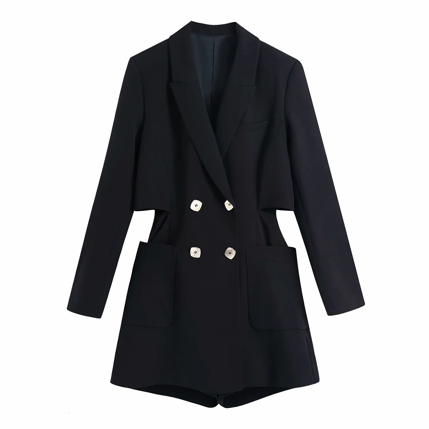 jumpsuits 2021 Women Blazer-style Long Sleeves Playsuits Elegant High Fashion Chic Lady Woman Jumpsuit Outfits-image-676732569