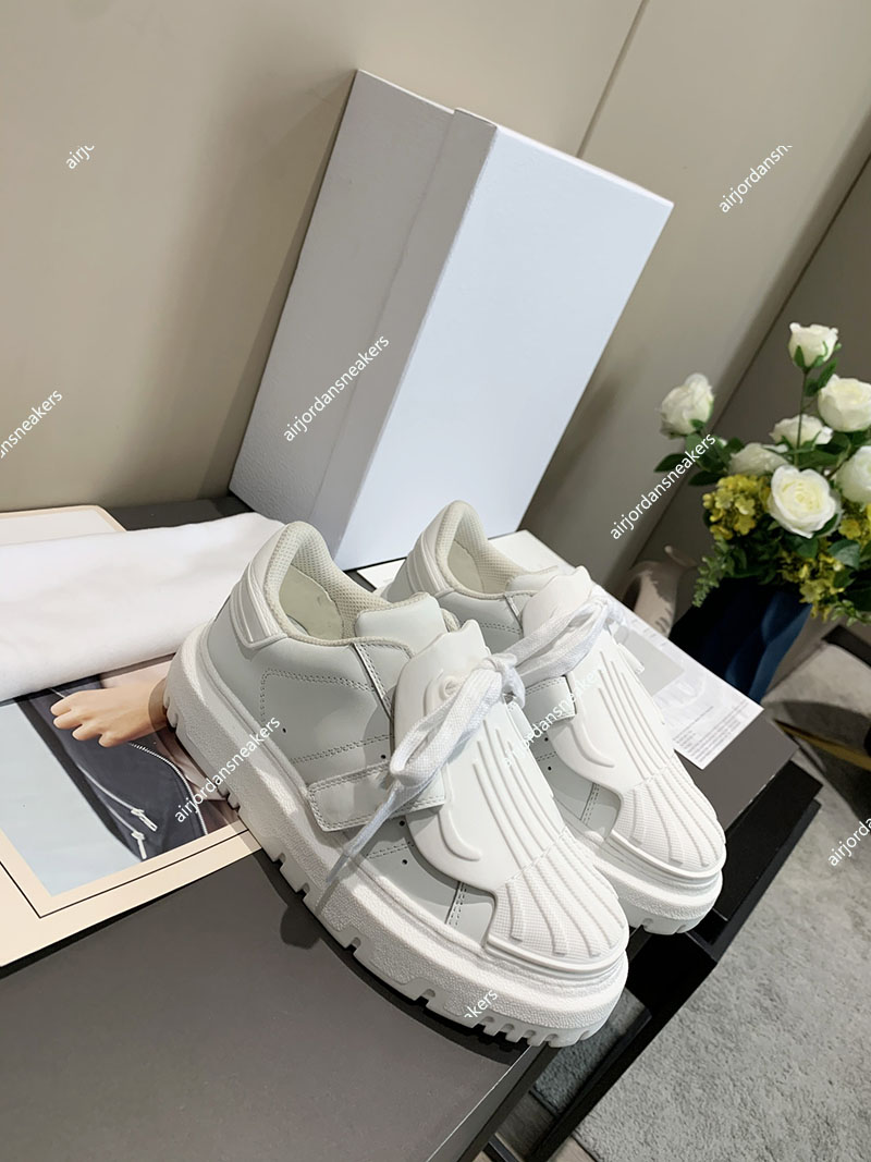 

2021 Italy luxury design Shoes shell-toe white casual shoe womens all-match leather thick-soled Retro Patchwork ID sneakers size 35-40, Box