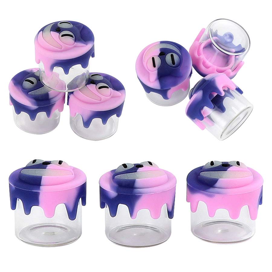 

silicone container unique design Home Storage Bottles glass dab jar small nonstick smoking pipe containers