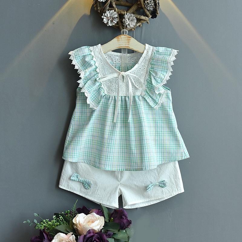 

Clothing Sets Girls' Suits 2021 Summer Clothes Children's Net Red Girls Foreign Style Fashionable Korean, White