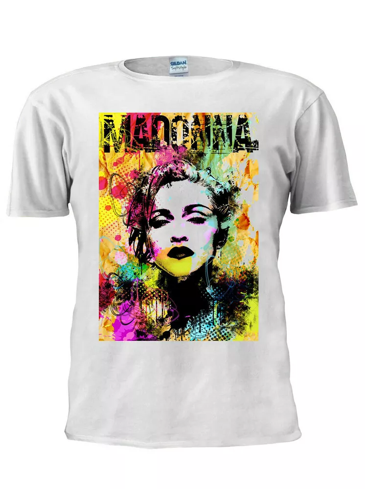 

madonna color pop singer tee party show t-shirt men women m679, White;black